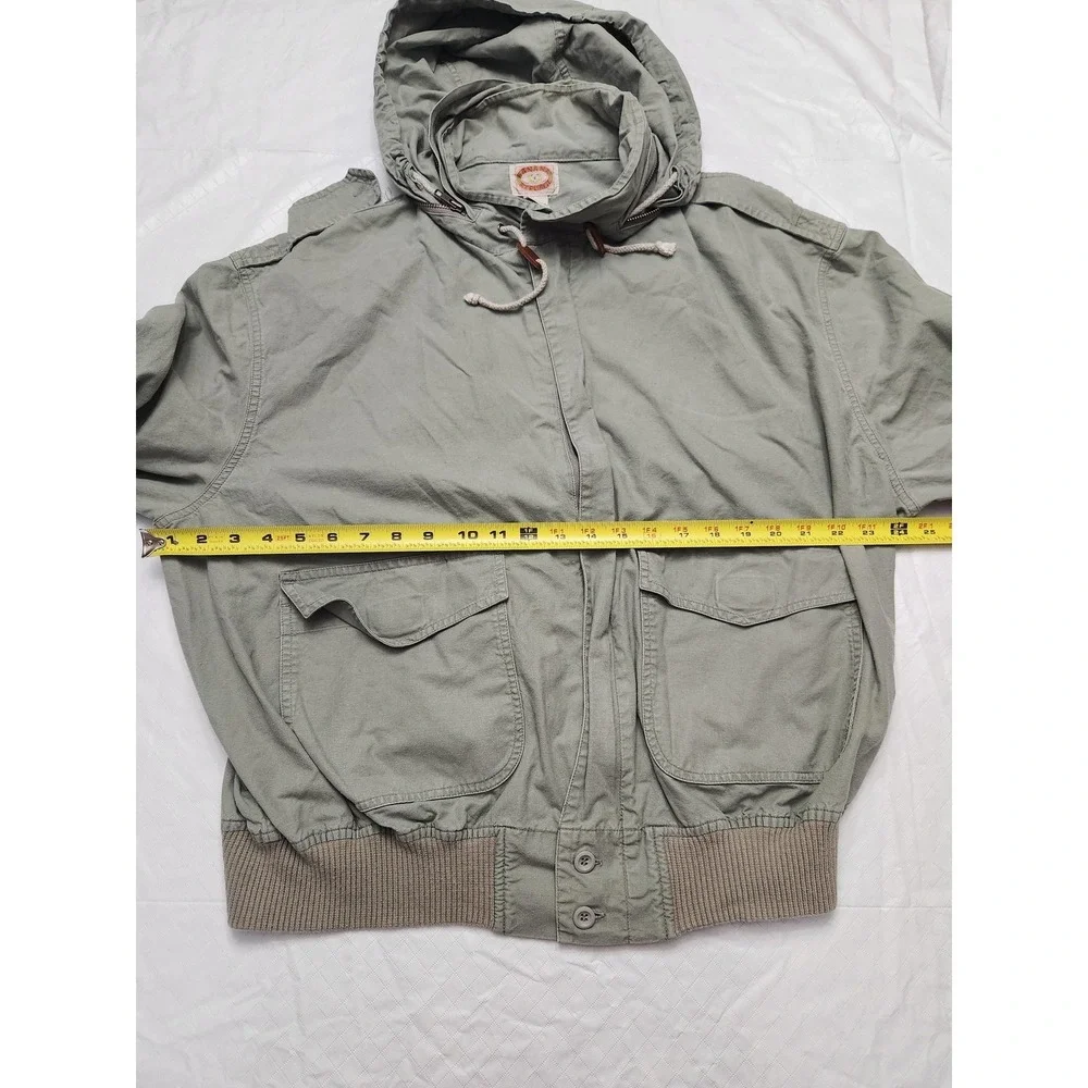 Vintage Banana Republic Jacket Mens Large Green Hooded Canvas Military Field